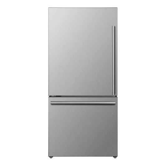 Forno Milano Espresso 31-Inch 17.2 cu. ft. Refrigerator and Bottom Freezer in Stainless Steel, Left Hinge (FFFFD1786-31S)