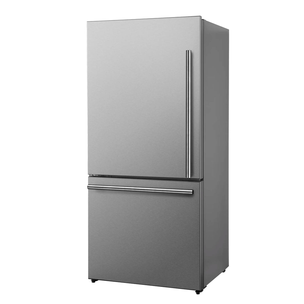 Forno Milano Espresso 31-Inch 17.2 cu. ft. Refrigerator and Bottom Freezer in Stainless Steel, Left Hinge (FFFFD1786-31S)