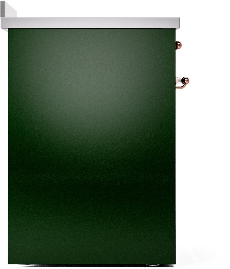 ILVE Nostalgie II 30-Inch Freestanding Electric Induction Range in Emerald Green with Copper Trim (UPI304NMPEGP)