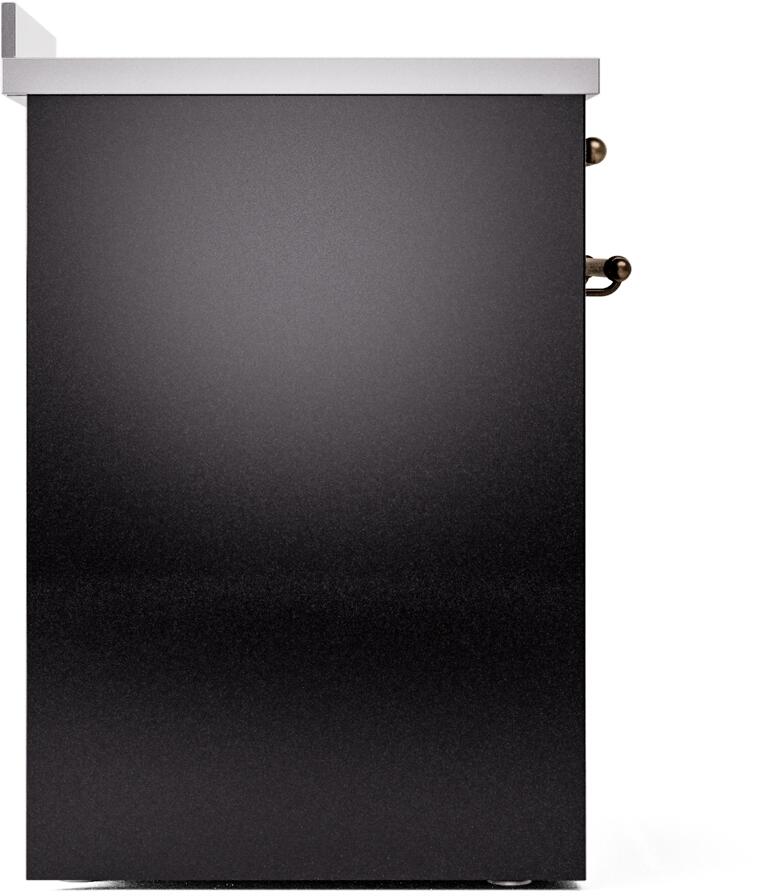 ILVE Nostalgie II 30-Inch Freestanding Electric Induction Range in Glossy Black with Bronze Trim (UPI304NMPBKB)