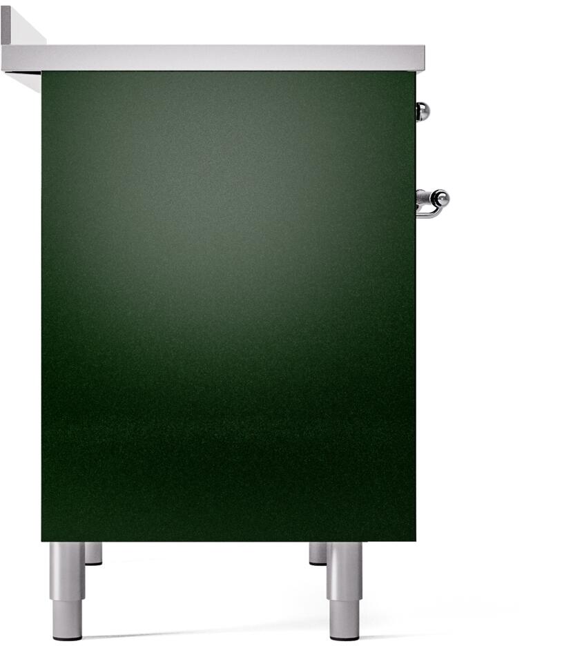 ILVE Nostalgie II 40-Inch Freestanding Electric Induction Range in Emerald Green with Chrome Trim (UPDI406NMPEGC)