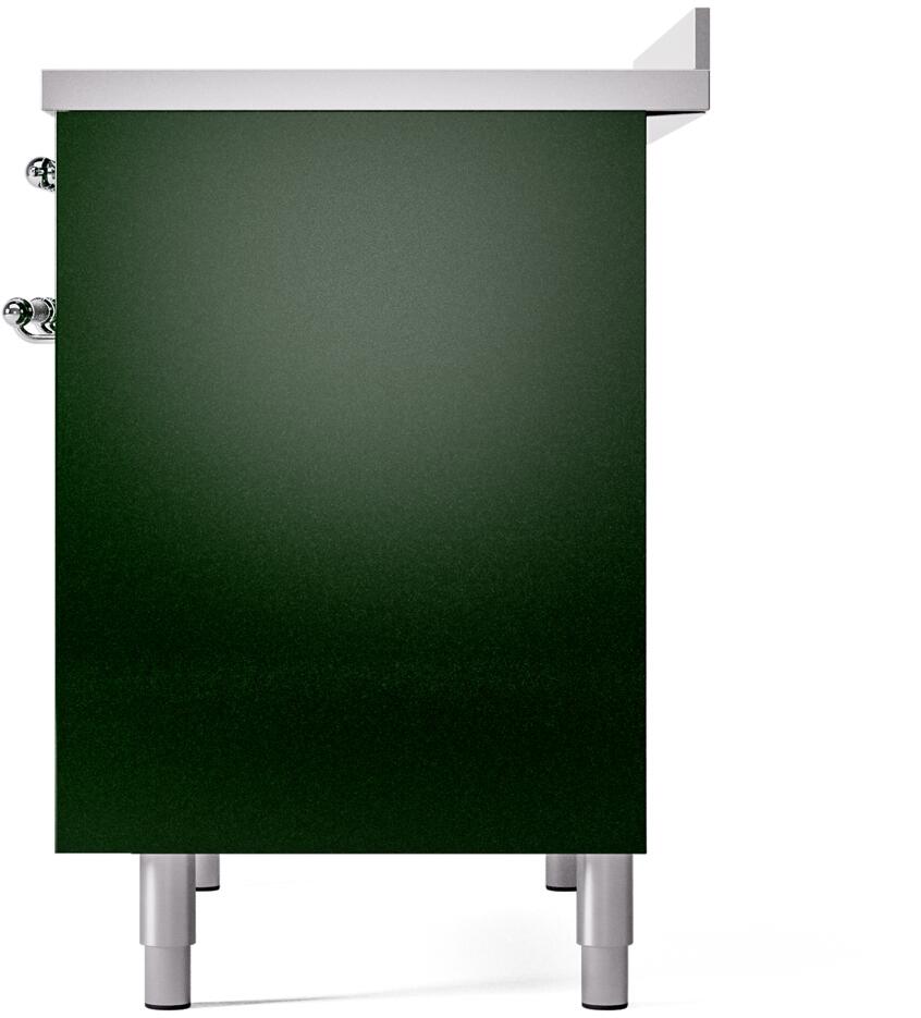 ILVE Nostalgie II 40-Inch Freestanding Electric Induction Range in Emerald Green with Chrome Trim (UPDI406NMPEGC)