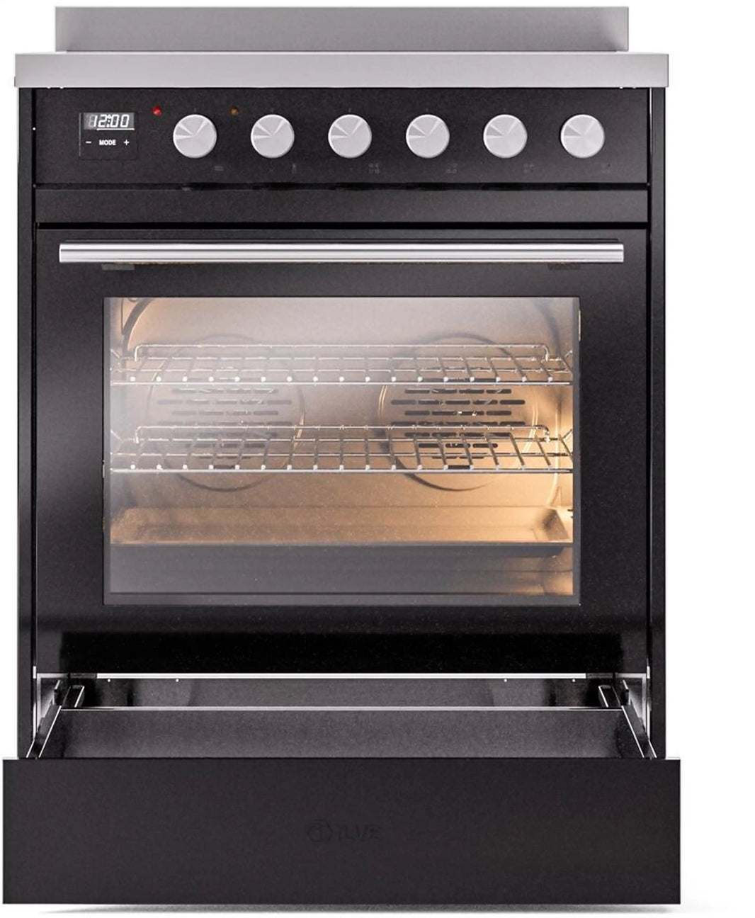 ILVE Professional Plus II 30-Inch Induction Range in Glossy Black (UPI304WMPBK)