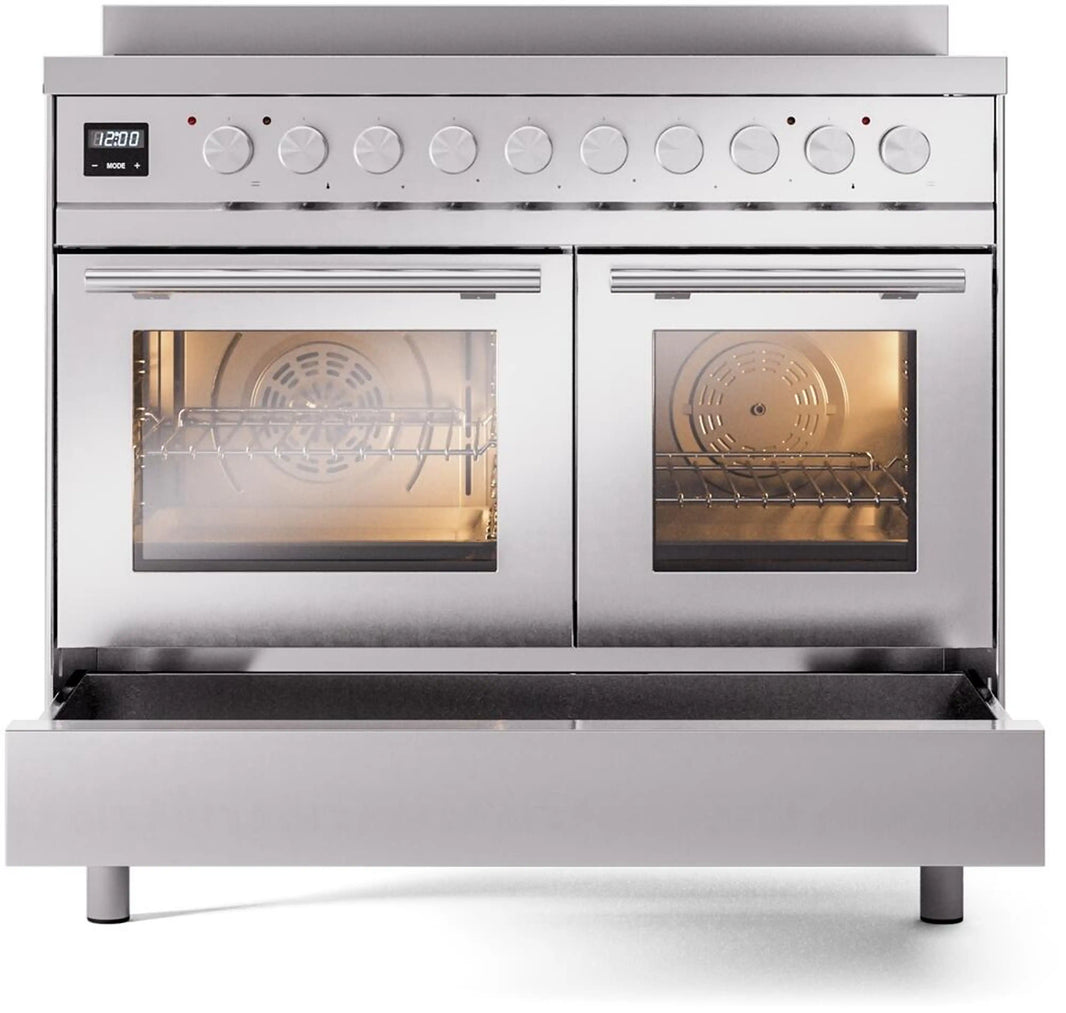 ILVE Professional Plus II 40-Inch Induction Range in Stainless Steel (UPDI406WMPSS)