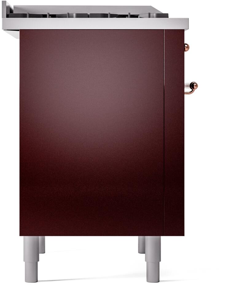 ILVE Nostalgie II 36-Inch Dual Fuel Freestanding Range in Burgundy with Copper Trim (UP36FNMPBUP)