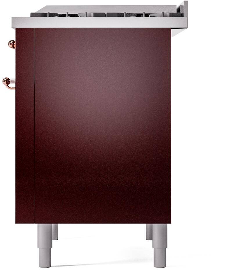 ILVE Nostalgie II 36-Inch Dual Fuel Freestanding Range in Burgundy with Copper Trim (UP36FNMPBUP)