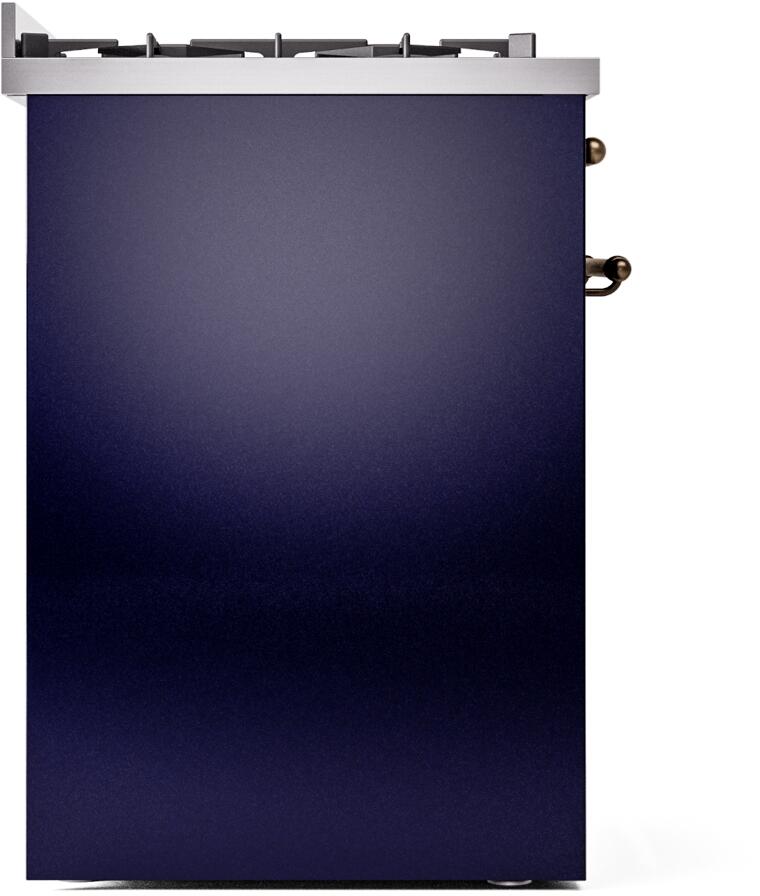 ILVE Nostalgie II 30-Inch Dual Fuel Freestanding Range in Midnight Blue with Bronze Trim (UP30NMPMBB)