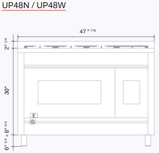 ILVE Nostalgie II 48-Inch Dual Fuel Freestanding Range in Burgundy with Copper Trim (UP48FNMPBUC)