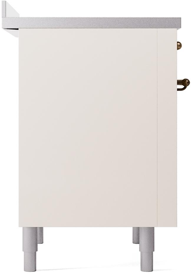 ILVE Nostalgie II 36-Inch Freestanding Electric Induction Range in Antique White with Bronze Trim (UPI366NMPAWB)