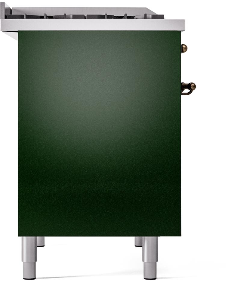 ILVE Nostalgie II 40-Inch Dual Fuel Freestanding Range in Emerald Green with Bronze Trim (UPD40FNMPEGB)