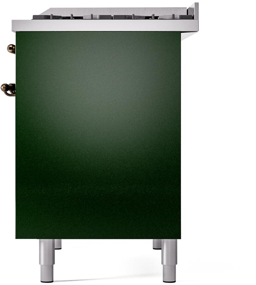 ILVE Nostalgie II 40-Inch Dual Fuel Freestanding Range in Emerald Green with Bronze Trim (UPD40FNMPEGB)