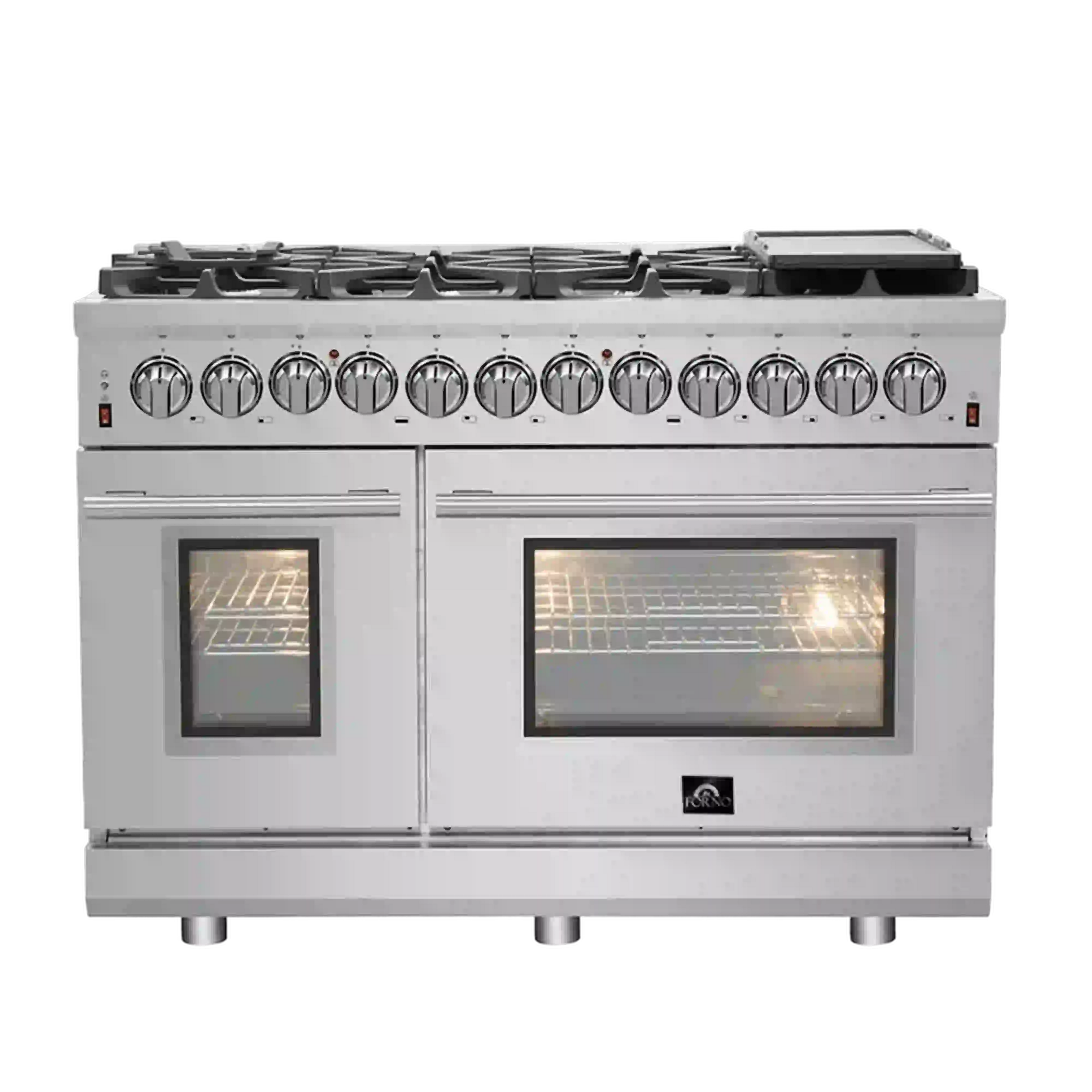 Forno Massimo 48-Inch Freestanding Dual Fuel Range in Stainless Steel (FFSGS6125-48)