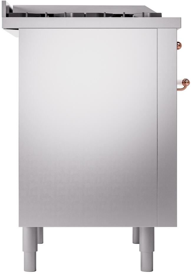 ILVE Nostalgie II 36-Inch Dual Fuel Freestanding Range in Stainless Steel with Copper Trim (UP36FNMPSSP)