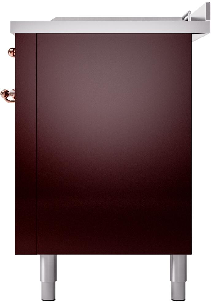 ILVE Nostalgie II 60-Inch Dual Fuel Freestanding Range in Burgundy with Copper Trim (UP60FSNMPBUP)