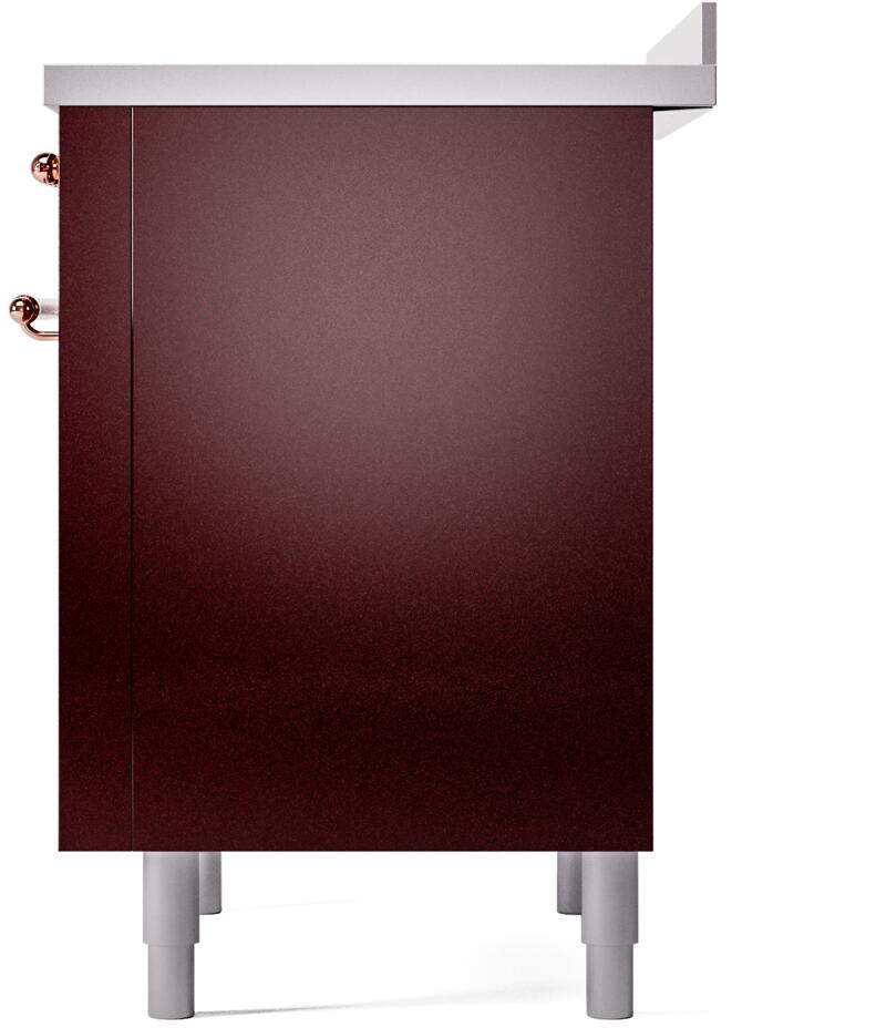 ILVE Nostalgie II 36-Inch Freestanding Electric Induction Range in Burgundy with Copper Trim (UPI366NMPBUP)