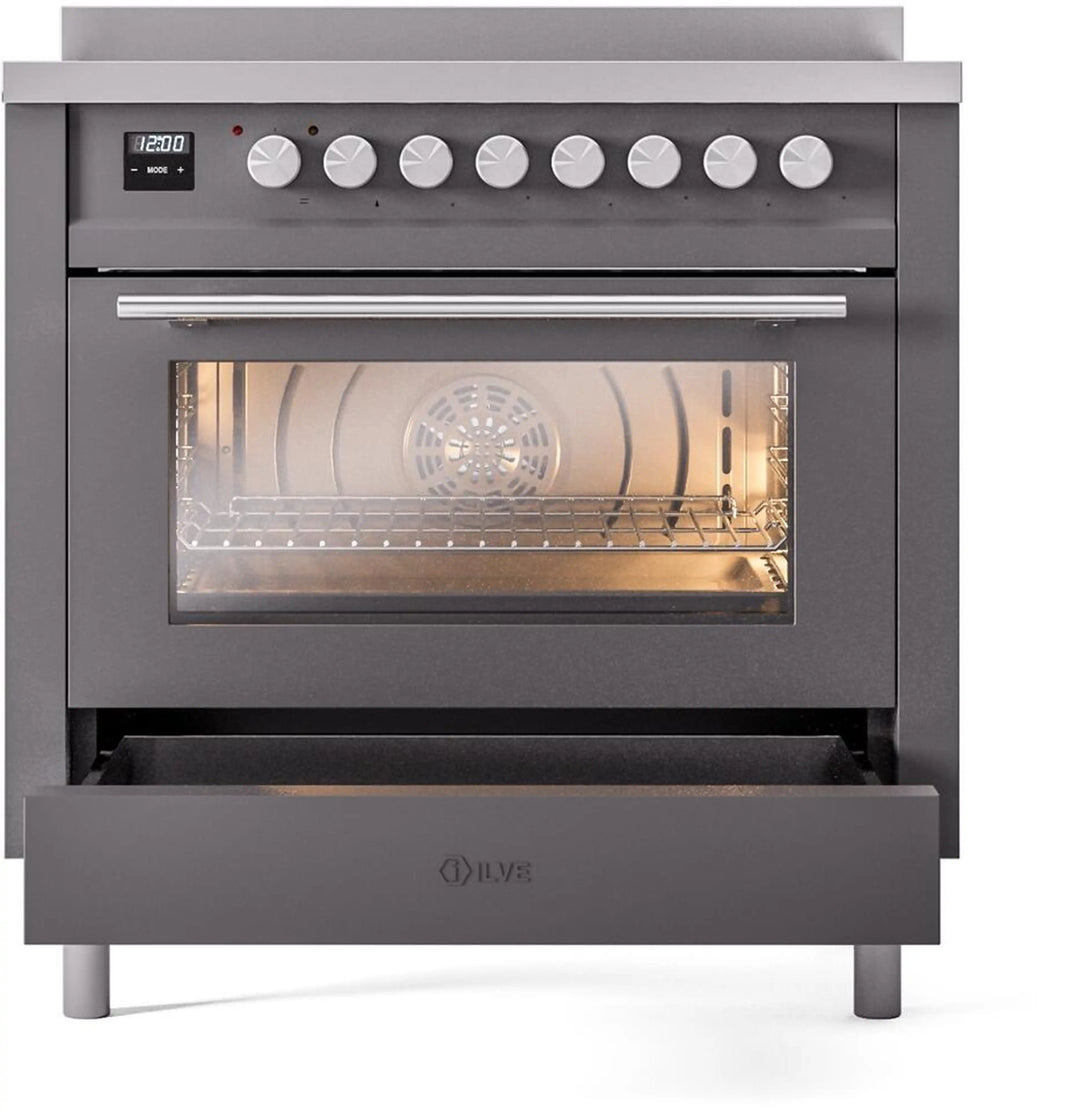 ILVE Professional Plus II 36-Inch Induction Range in Matte Graphite (UPI366WMPMG)