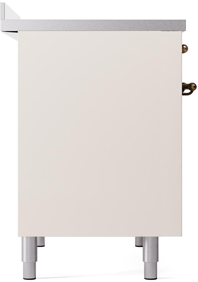 ILVE Nostalgie II 40-Inch Freestanding Electric Induction Range in Antique White with Bronze Trim (UPDI406NMPAWB)