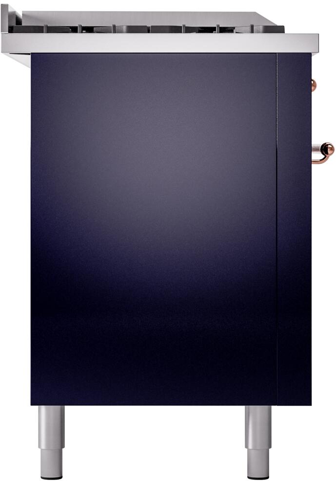 ILVE Nostalgie II 60-Inch Dual Fuel Freestanding Range in Midnight Blue with Copper Trim (UP60FSNMPMBP)