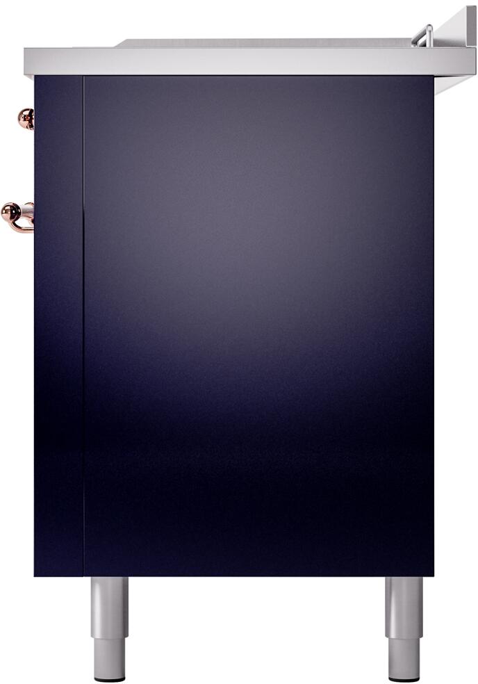 ILVE Nostalgie II 60-Inch Dual Fuel Freestanding Range in Midnight Blue with Copper Trim (UP60FSNMPMBP)