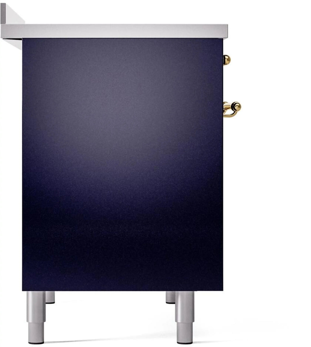 ILVE Nostalgie II 40-Inch Freestanding Electric Induction Range in Midnight Blue with Brass Trim (UPDI406NMPMBG)