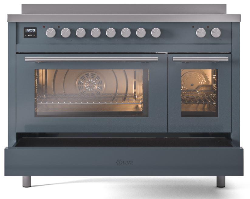 ILVE Professional Plus II 48-Inch Induction Range in Blue Grey (UPI486WMPBG)