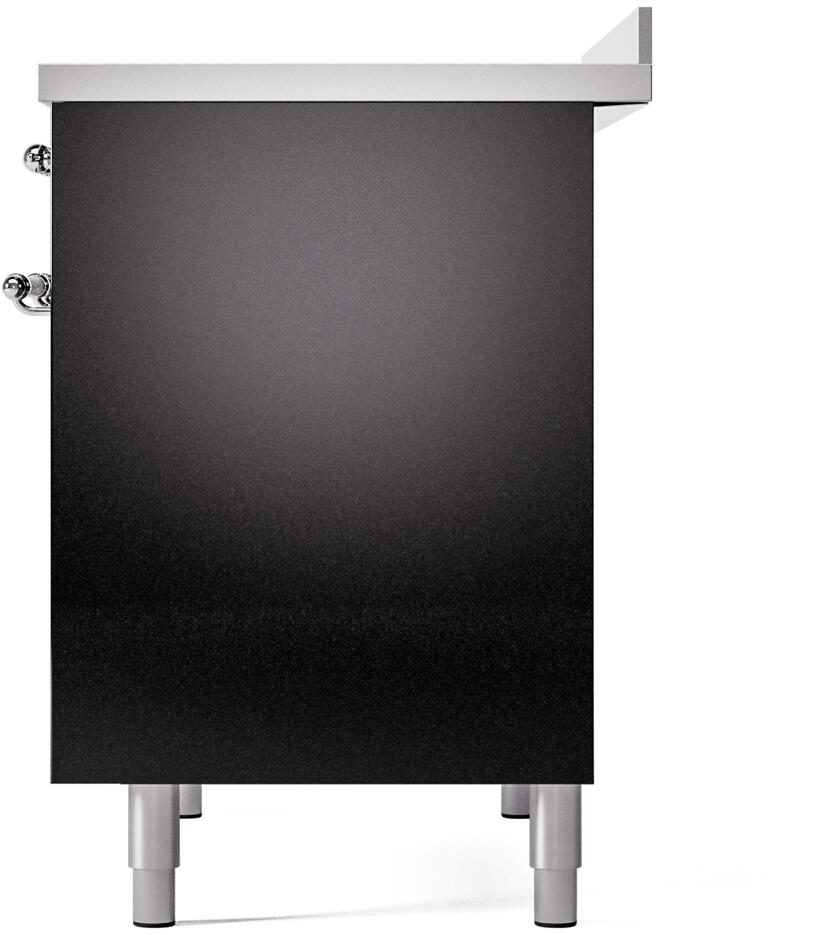 ILVE Nostalgie II 40-Inch Freestanding Electric Induction Range in Glossy Black with Chrome Trim (UPDI406NMPBKC)