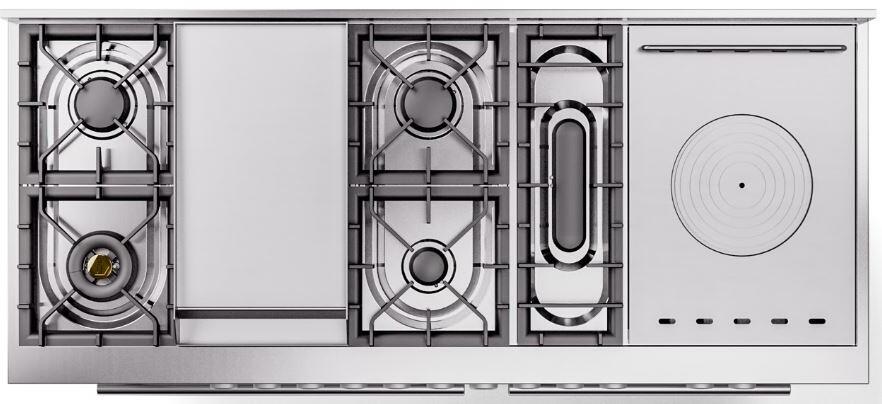 ILVE 60-Inch Professional Plus II Freestanding Dual Fuel Range with 7 Gas Burner in Blue Grey (UP60FSWMPBG)