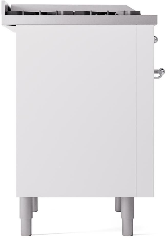 ILVE Nostalgie II 36-Inch Dual Fuel Freestanding Range in White with Chrome Trim (UP36FNMPWHC)