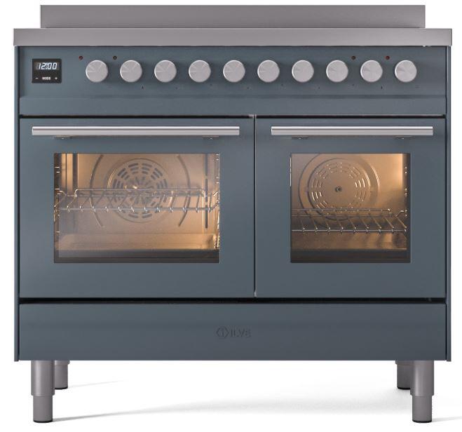 ILVE Professional Plus II 40-Inch Induction Range in Blue Grey (UPDI406WMPBG)