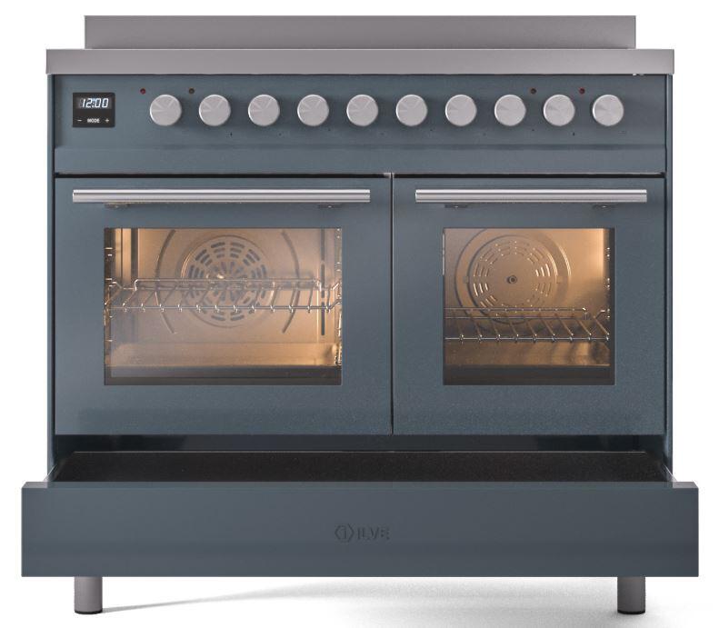 ILVE Professional Plus II 40-Inch Induction Range in Blue Grey (UPDI406WMPBG)