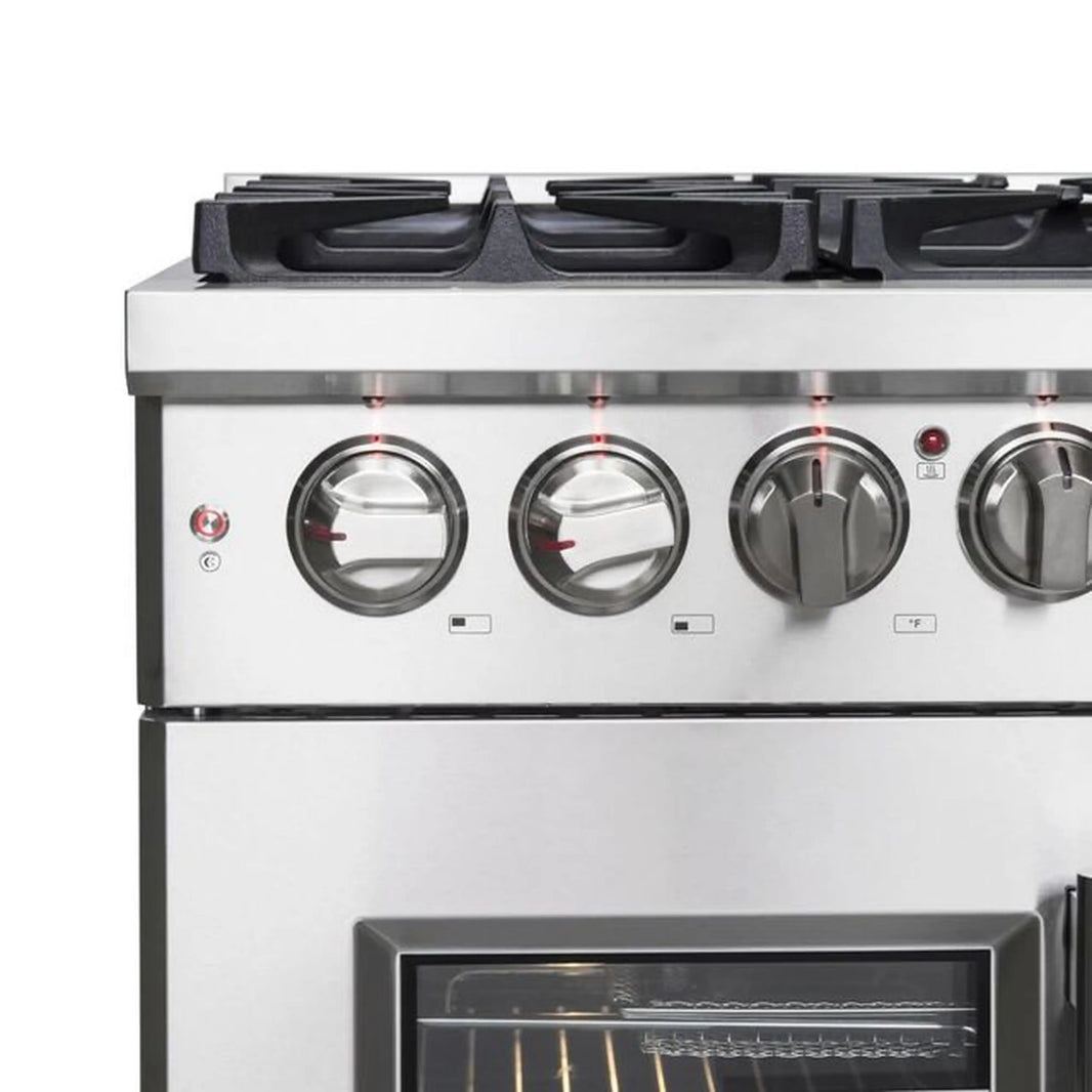 Forno Massimo 36-Inch Freestanding French Door Dual Fuel Range in Stainless Steel (FFSGS6325-36)