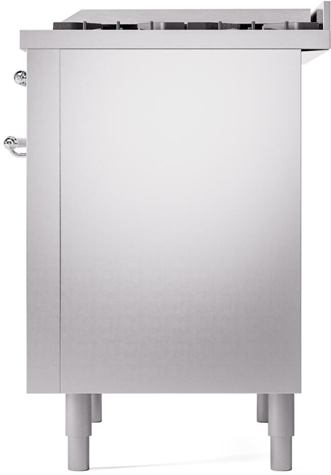 ILVE Nostalgie II 36-Inch Dual Fuel Freestanding Range in Stainless Steel with Chrome Trim (UP36FNMPSSC)