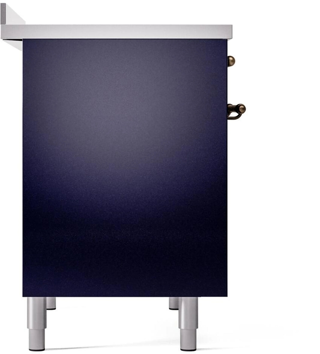 ILVE Nostalgie II 40-Inch Freestanding Electric Induction Range in Midnight Blue with Bronze Trim (UPDI406NMPMBB)