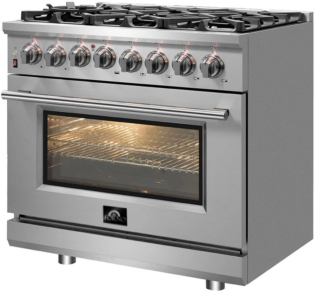 Forno Massimo 36-Inch Dual Fuel Range in Stainless Steel (FFSGS6125-36)