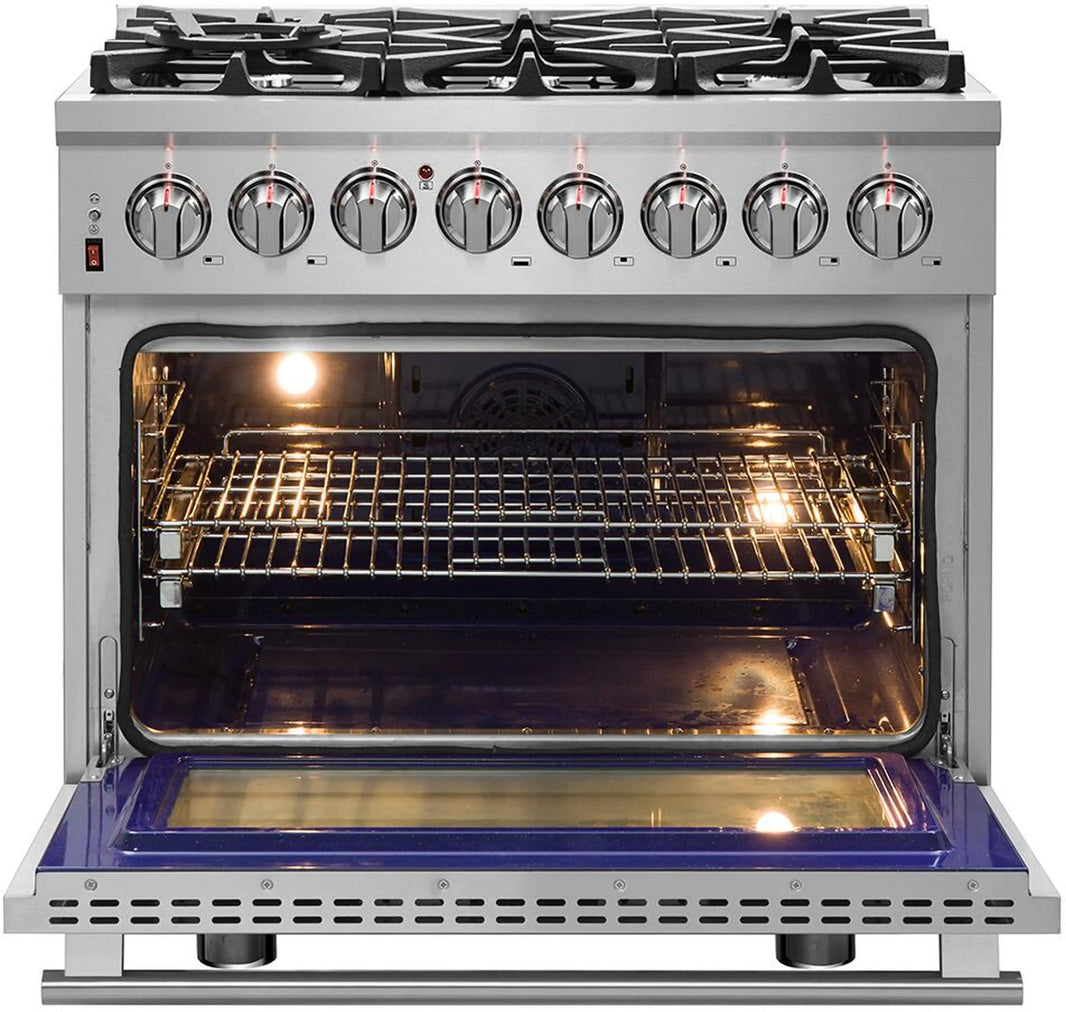 Forno Massimo 36-Inch Dual Fuel Range in Stainless Steel (FFSGS6125-36)