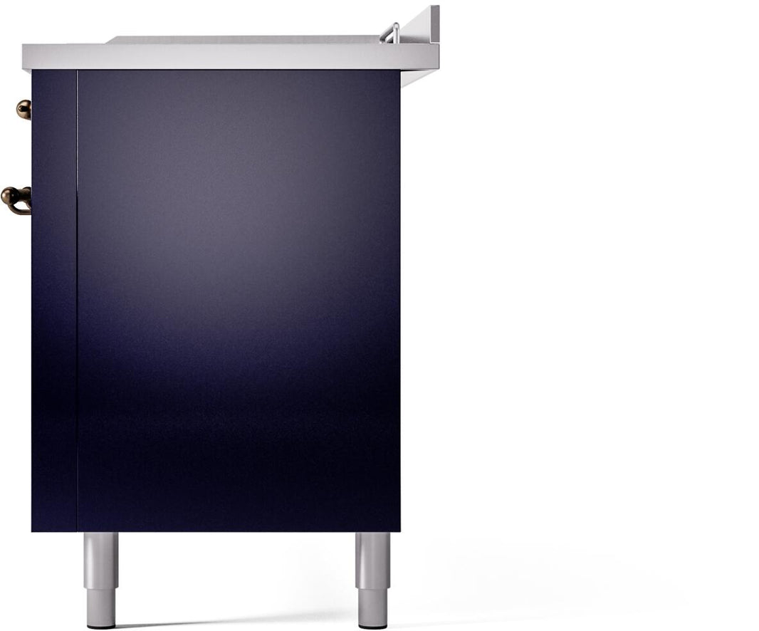 ILVE Nostalgie II 60-Inch Dual Fuel Freestanding Range in Midnight Blue with Bronze Trim (UP60FSNMPMBB)