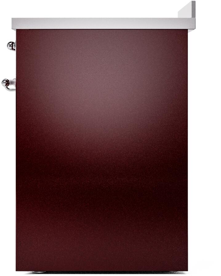 ILVE Nostalgie II 30-Inch Freestanding Electric Induction Range in Burgundy with Chrome Trim (UPI304NMPBUC)