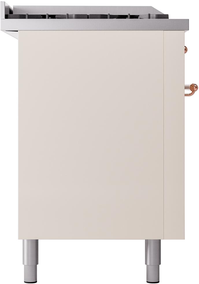 ILVE Nostalgie II 60-Inch Dual Fuel Freestanding Range in Antique White with Copper Trim (UP60FSNMPAWP)