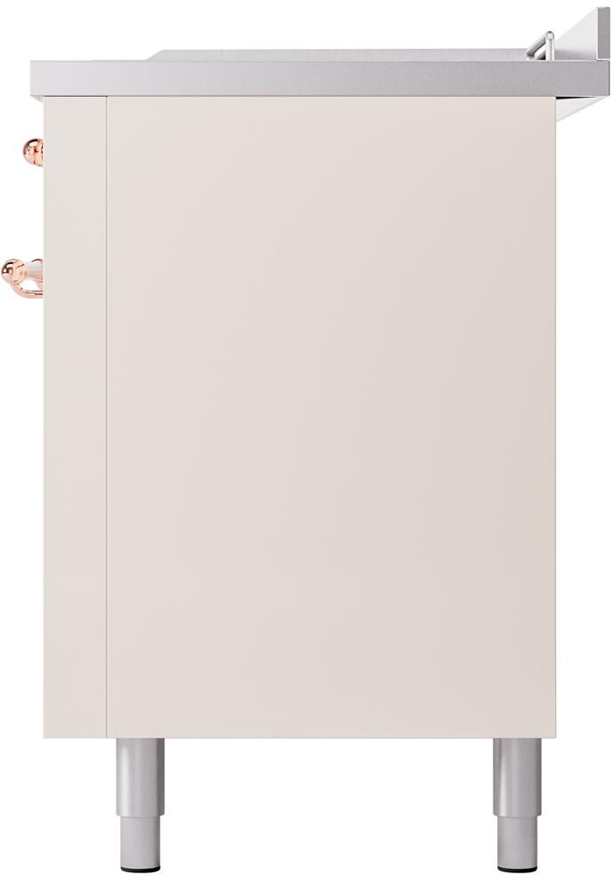 ILVE Nostalgie II 60-Inch Dual Fuel Freestanding Range in Antique White with Copper Trim (UP60FSNMPAWP)