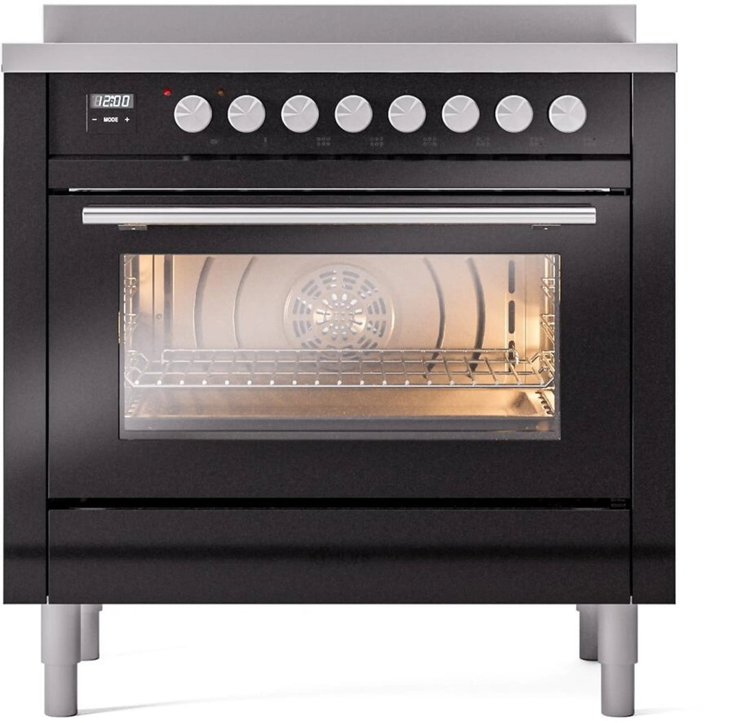 ILVE Professional Plus II 36-Inch Induction Range in Glossy Black (UPI366WMPBK)