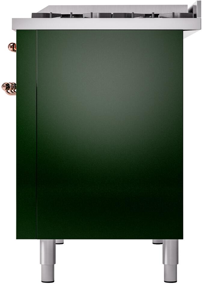 ILVE Nostalgie II 48-Inch Dual Fuel Freestanding Range in Emerald Green with Copper Trim (UP48FNMPEGP)