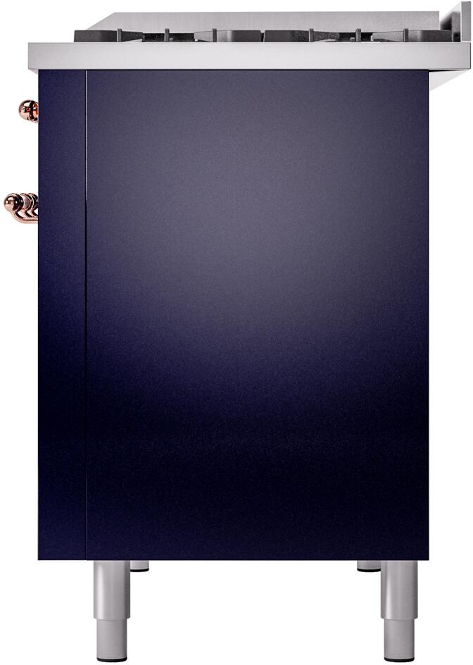 ILVE Nostalgie II 48-Inch Dual Fuel Freestanding Range in Midnight Blue with Copper Trim (UP48FNMPMBP)