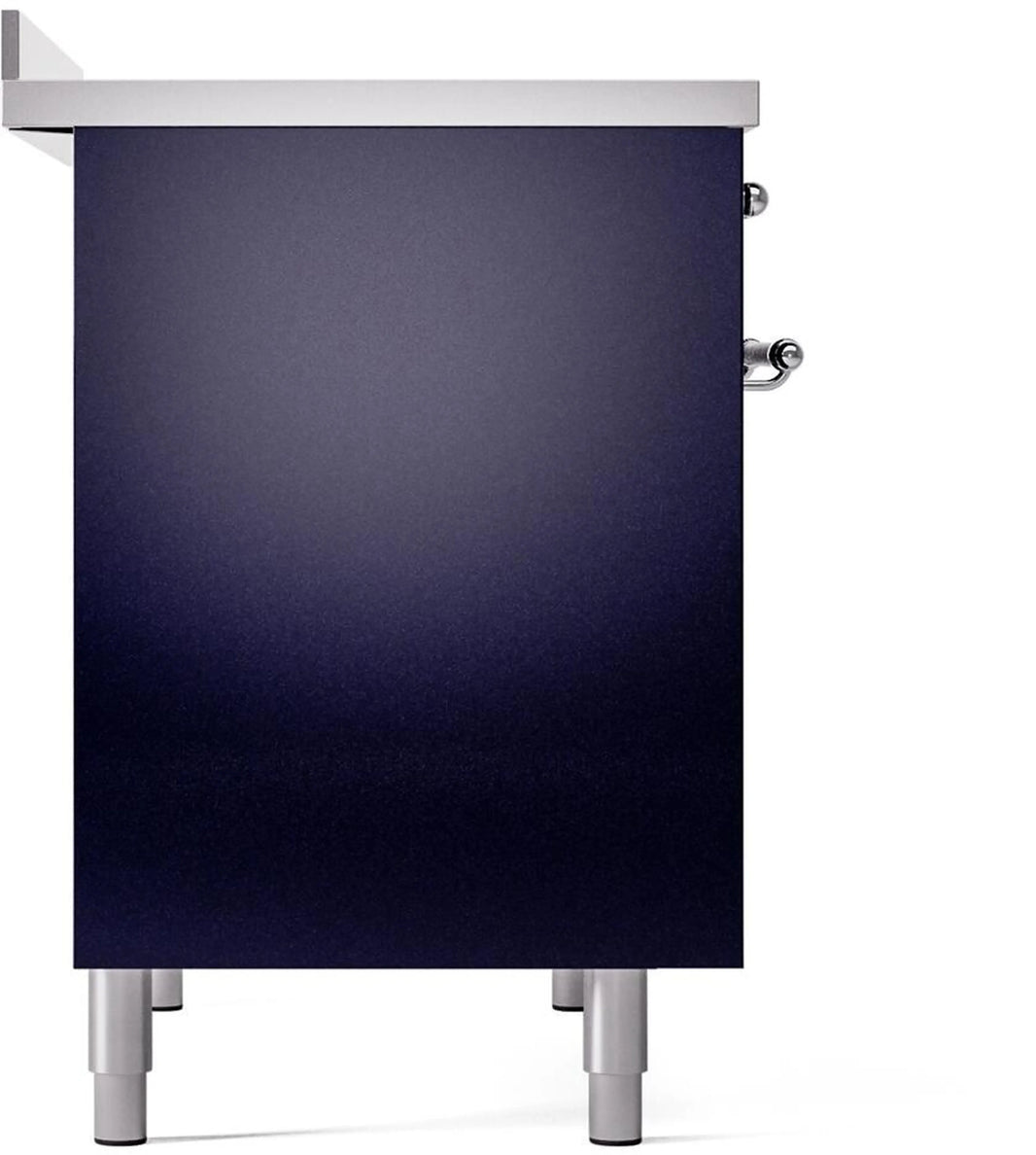 ILVE Nostalgie II 40-Inch Freestanding Electric Induction Range in Midnight Blue with Chrome Trim (UPDI406NMPMBC)