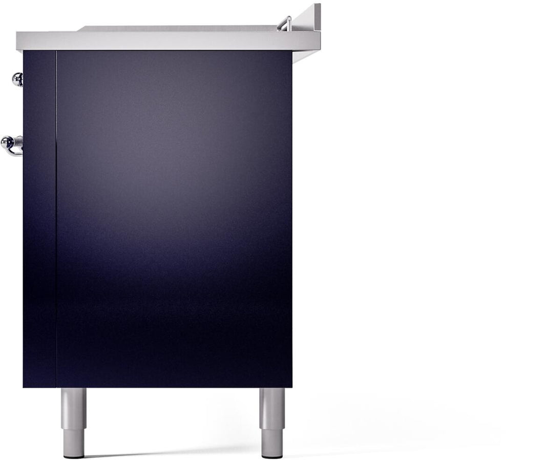 ILVE Nostalgie II 60-Inch Dual Fuel Freestanding Range in Midnight Blue with Chrome Trim (UP60FSNMPMBC)