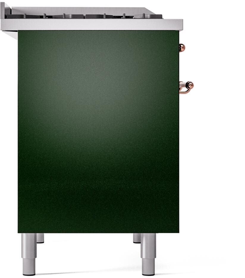 ILVE Nostalgie II 40-Inch Dual Fuel Freestanding Range in Emerald Green with Copper Trim (UPD40FNMPEGP)