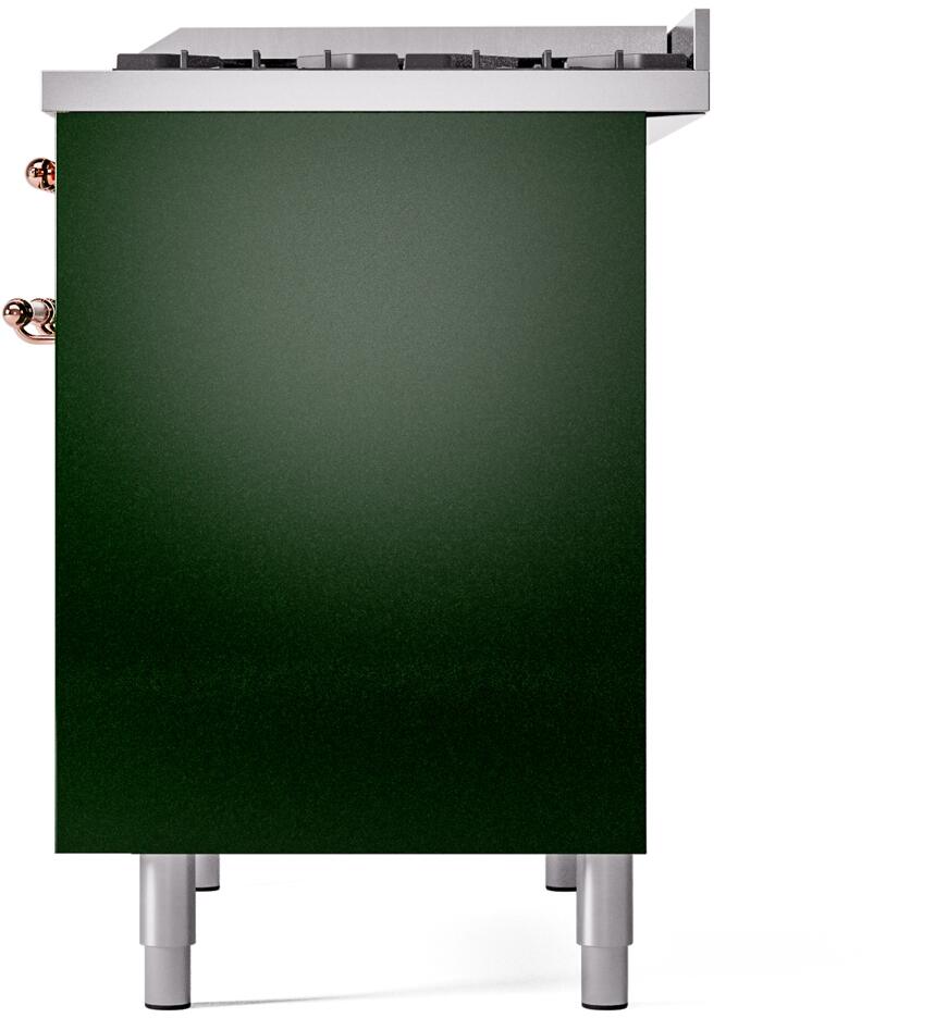 ILVE Nostalgie II 40-Inch Dual Fuel Freestanding Range in Emerald Green with Copper Trim (UPD40FNMPEGP)