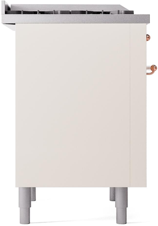 ILVE Nostalgie II 36-Inch Dual Fuel Freestanding Range in Antique White with Copper Trim (UP36FNMPAWP)