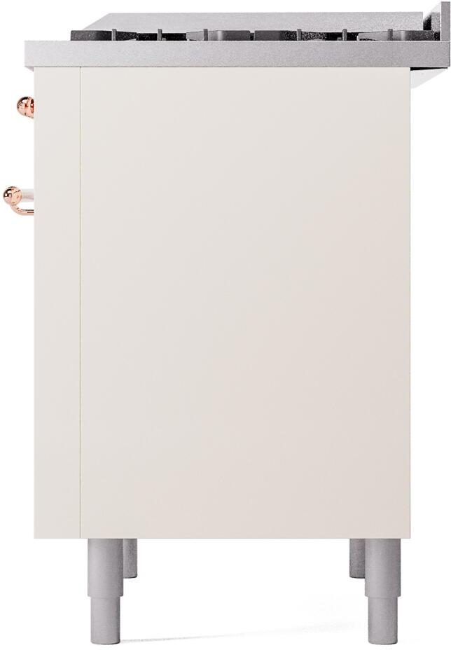 ILVE Nostalgie II 36-Inch Dual Fuel Freestanding Range in Antique White with Copper Trim (UP36FNMPAWP)