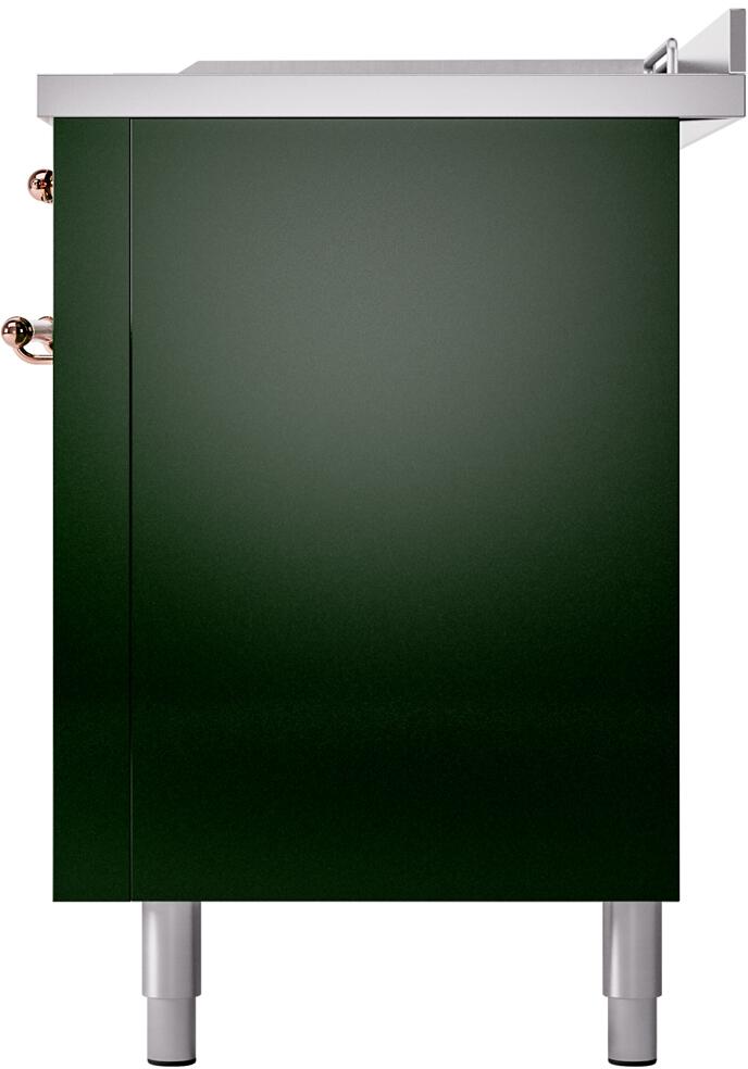 ILVE Nostalgie II 60-Inch Dual Fuel Freestanding Range in Emerald Green with Copper Trim (UP60FSNMPEGP)