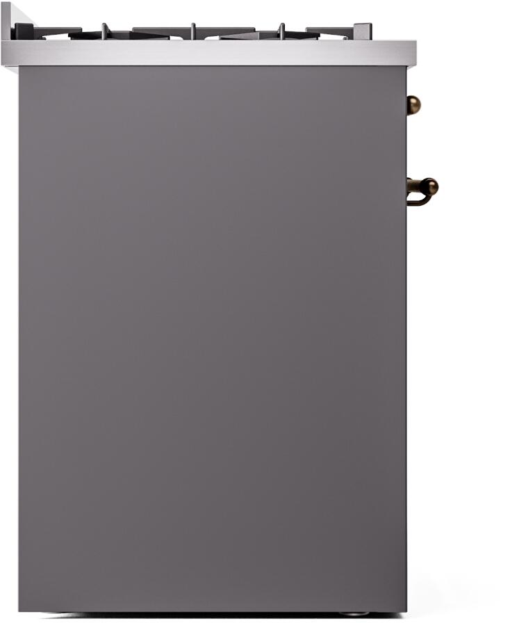 ILVE Nostalgie II 30-Inch Dual Fuel Freestanding Range in Matte Graphite with Bronze Trim (UP30NMPMGB)